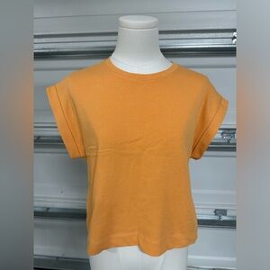 ZARA Kids Orange Cap Sleeve Tee Size 13-14 (164) Basic Cotton T-Shirt
